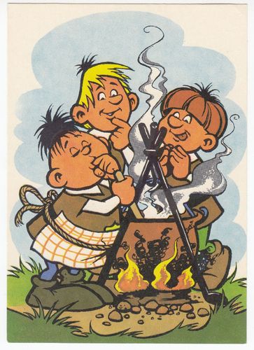 Abrafaxe Postkarte  -  Feuer Zustand Z1